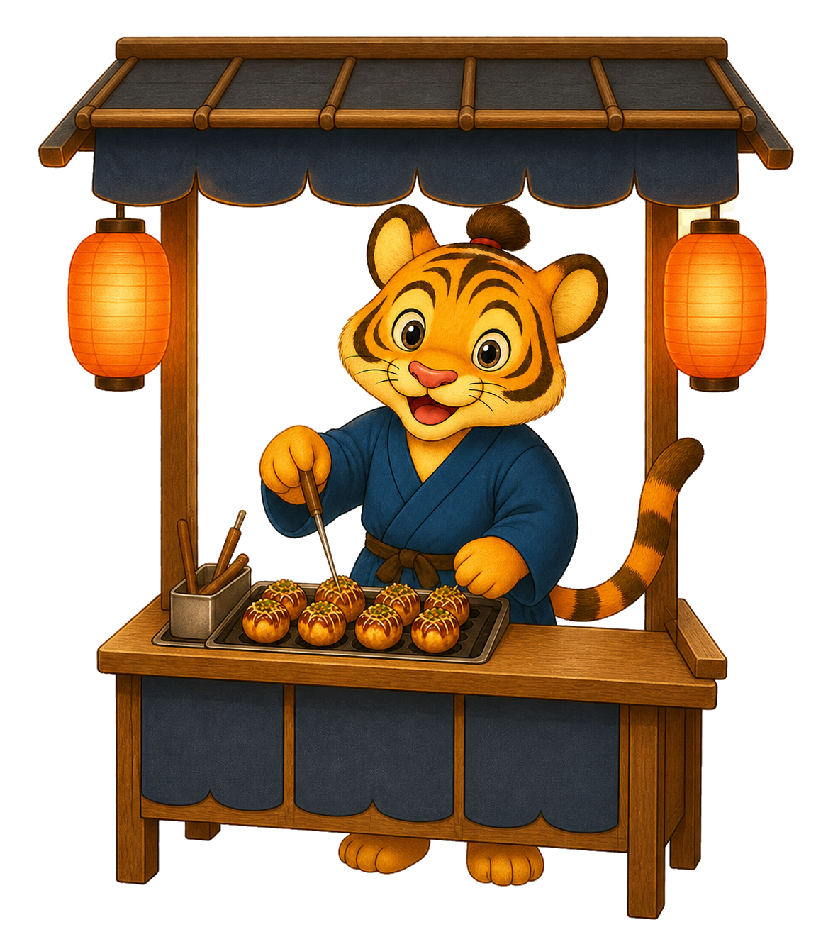 屋台で料理するKeeeeN-G
